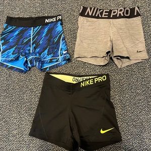 Nike Pro shorts - 3 pair